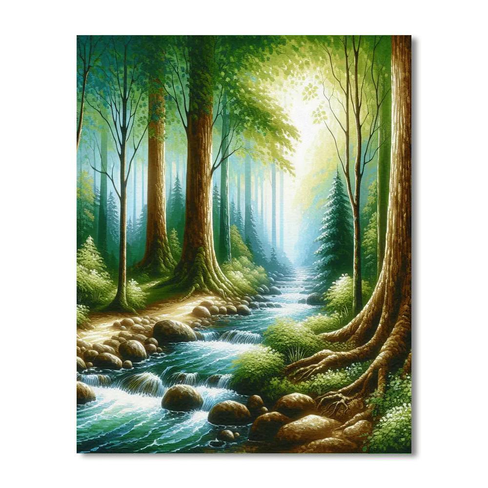 Tranquil Forest Sanctuary Paint By Numbers Art