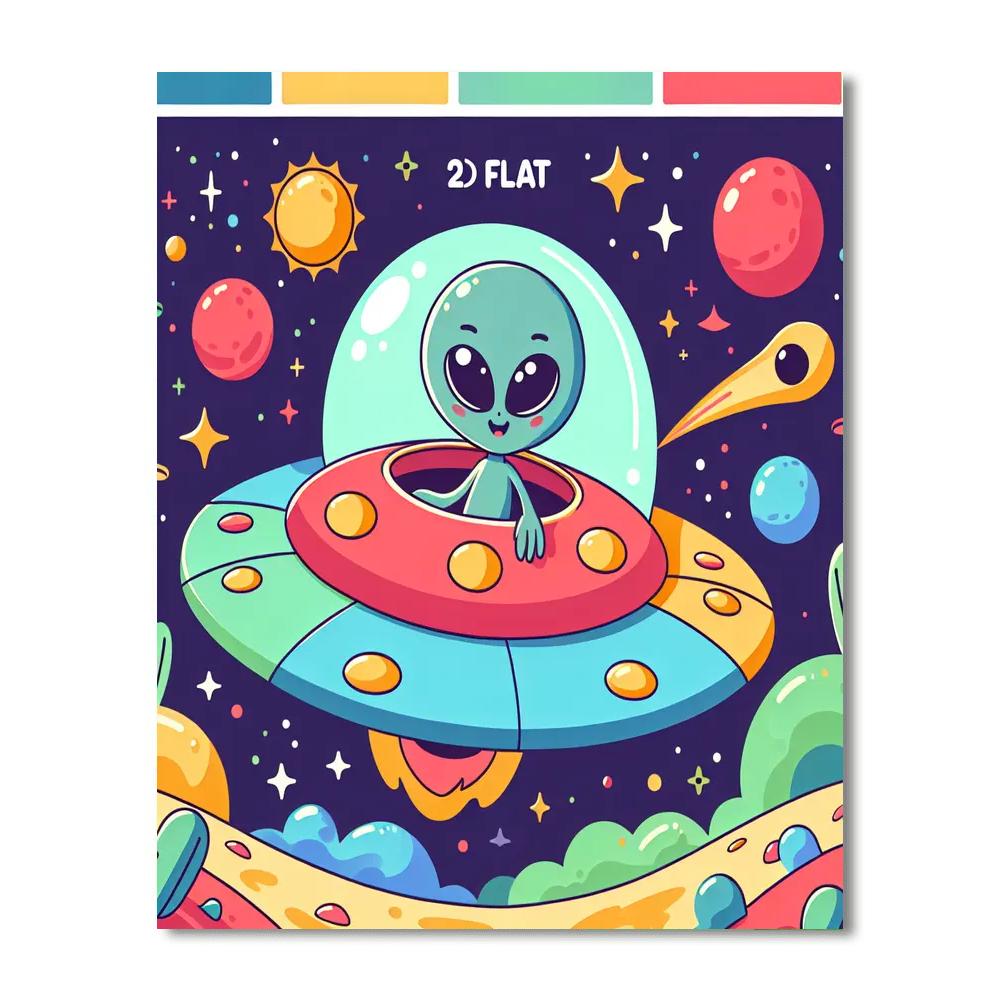 Alien's Space Adventure Numbered Painting Kits