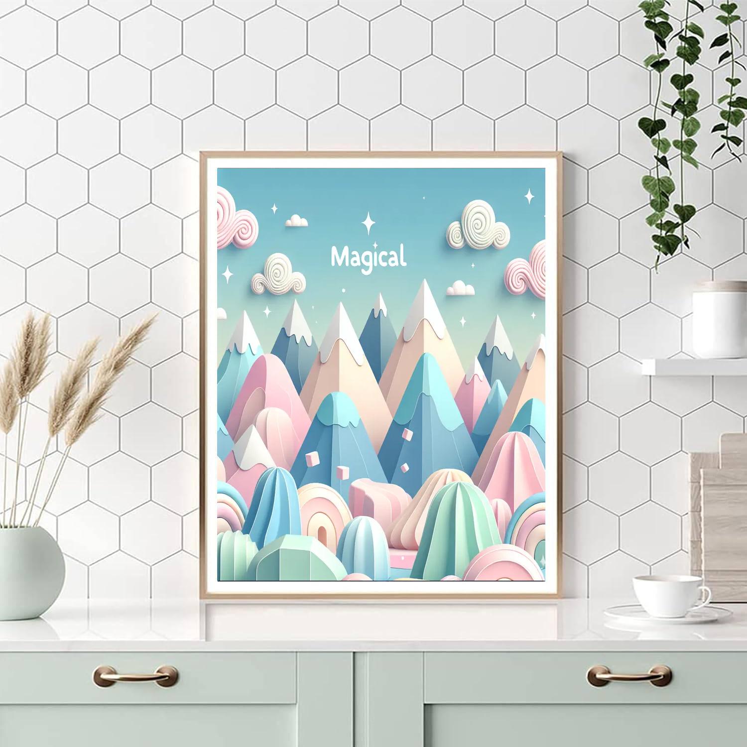 Magical Marshmallow Mountains Paint By Numbers Art