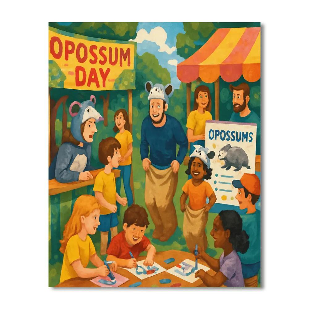 Opossum Day Painting By Numbers Kit