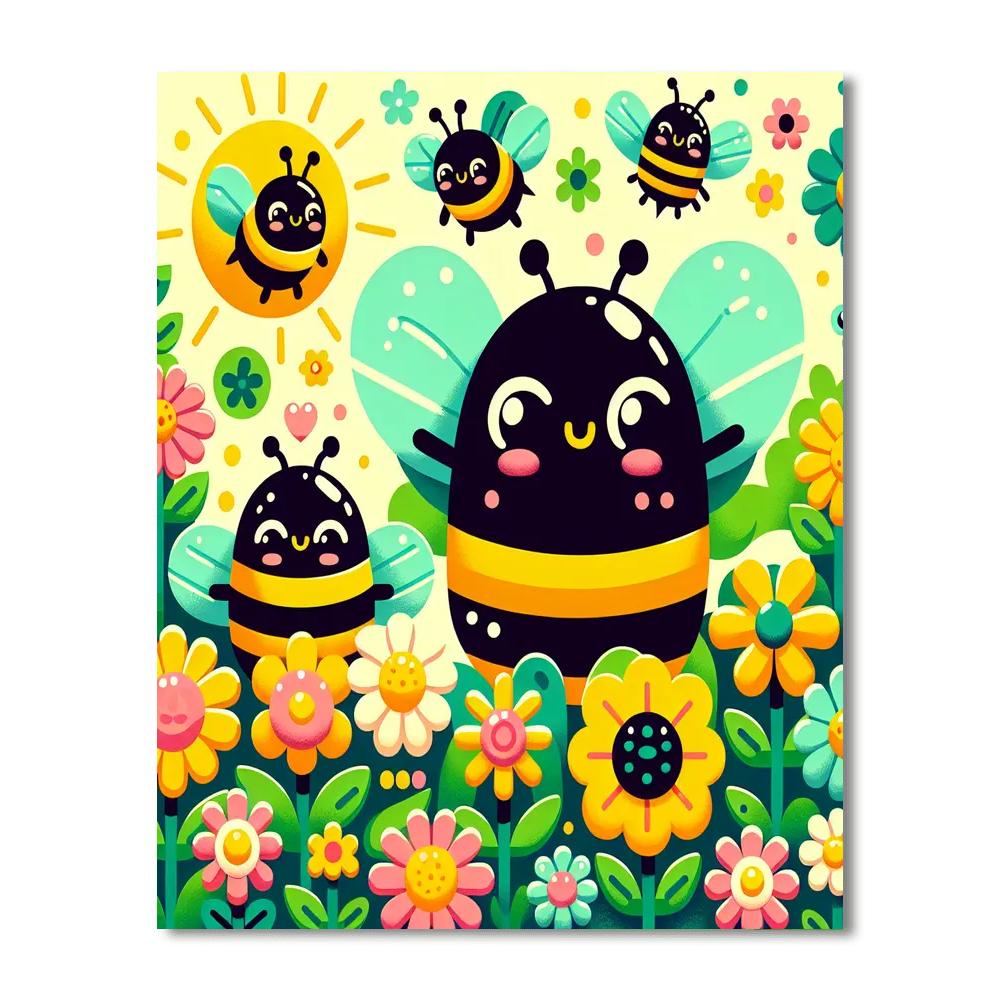 Busy Bees And Blooms Paint By Numbers Art