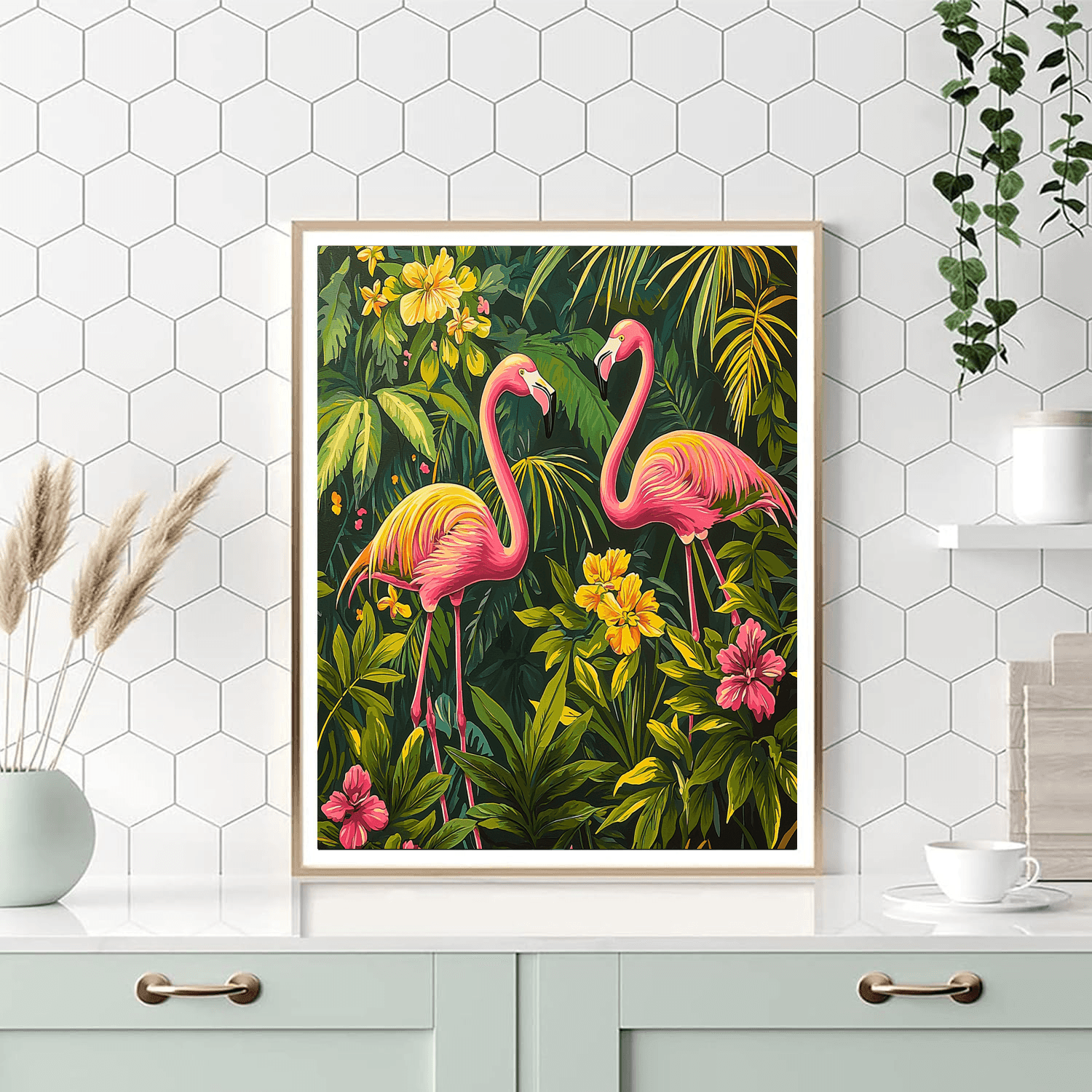 Rousseau Inspired Flamingo Oasis  Paint By Numbers Art