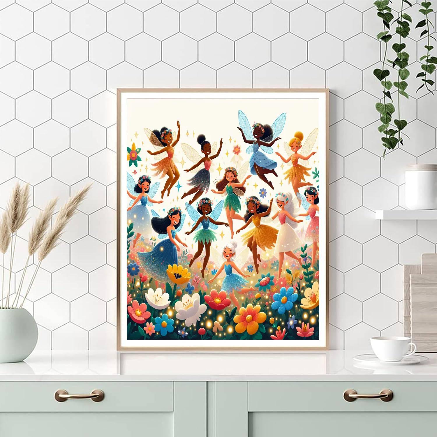 Giggling Fairy Friends Paint By Numbers Art