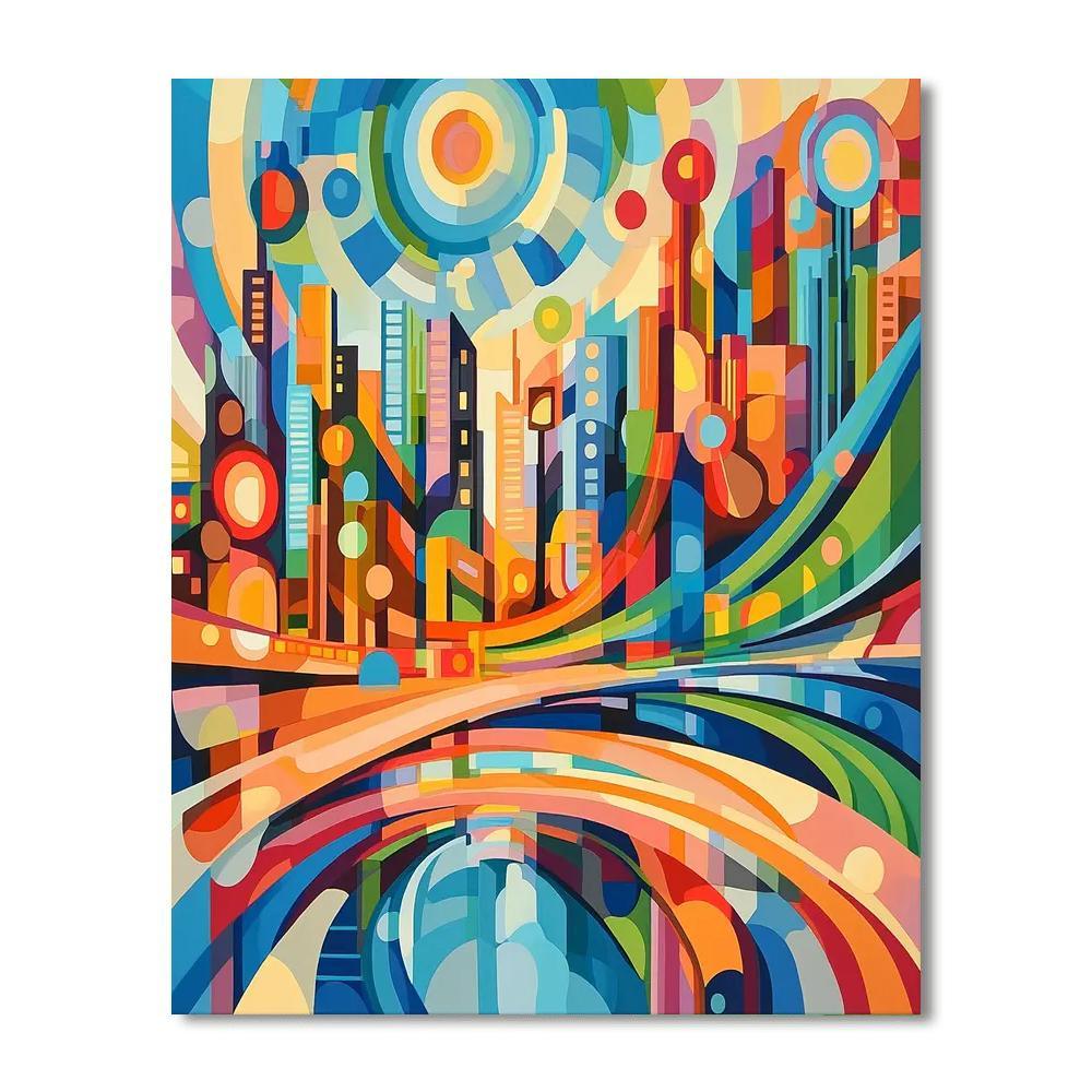 Umberto Boccioni Inspired Metropolis In Motion  Paint By Numbers