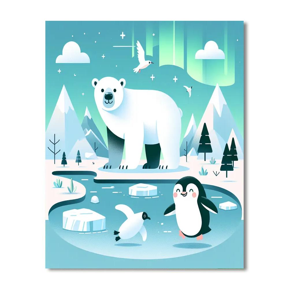Artic Animal Safari Number Painting