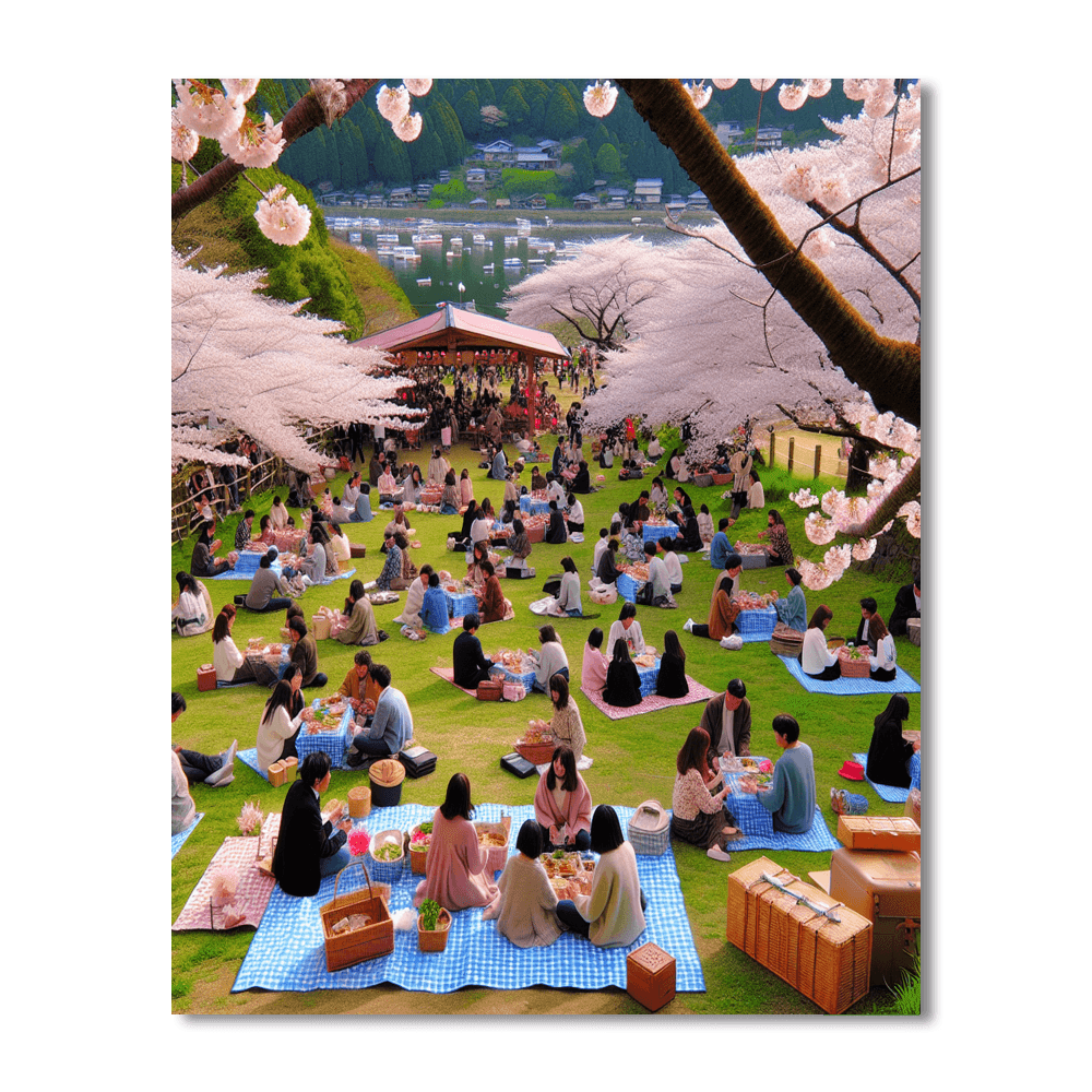 Ohanami Festival Number Painting