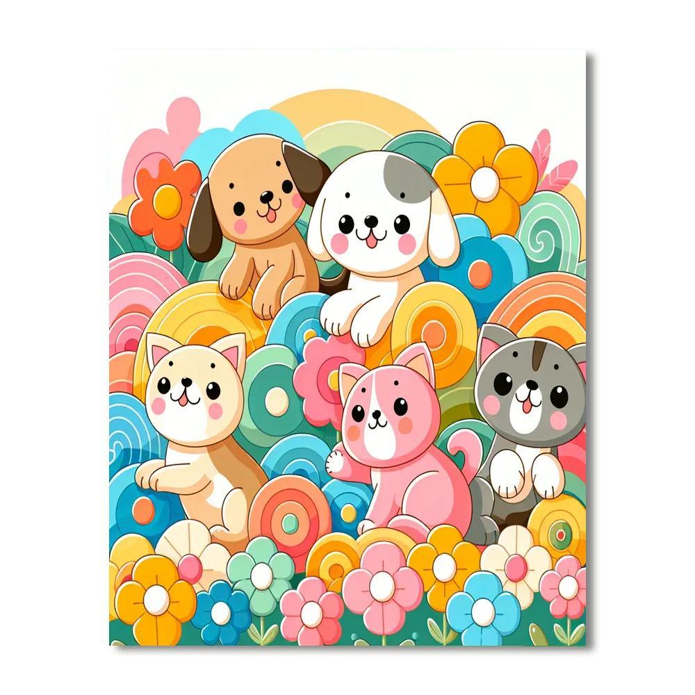 Puppy And Kitten Playtime Paint By Numbers Kits