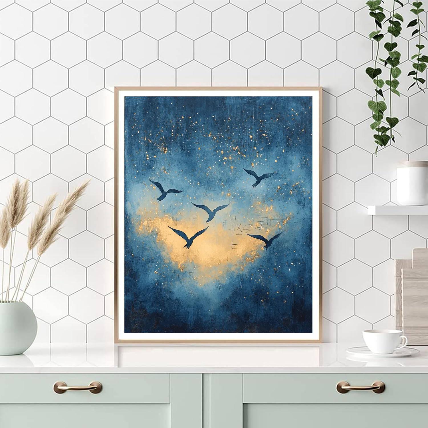 Leonardo Da Vinci Inspired Avian Dreams At Dusk  Numbered Painting Kits