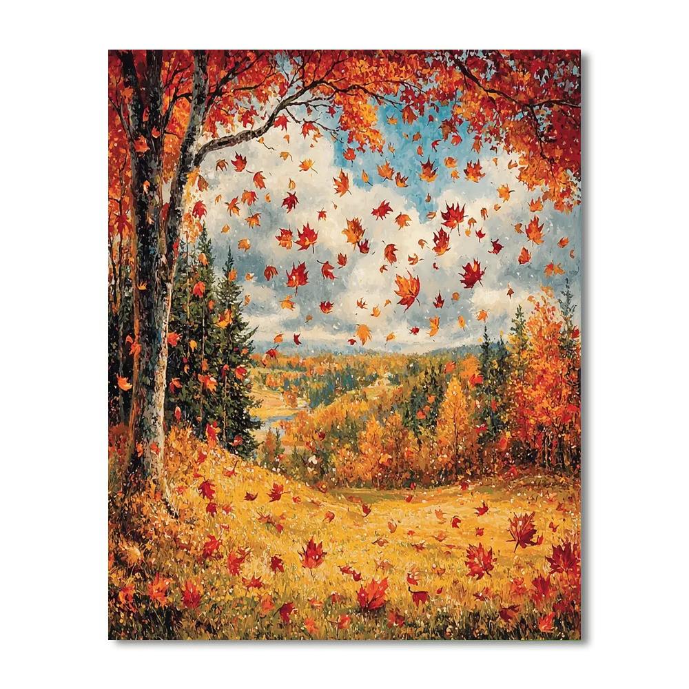 Pierre-Auguste Renoir Inspired Dancing Colors Of Autumn  Number Painting