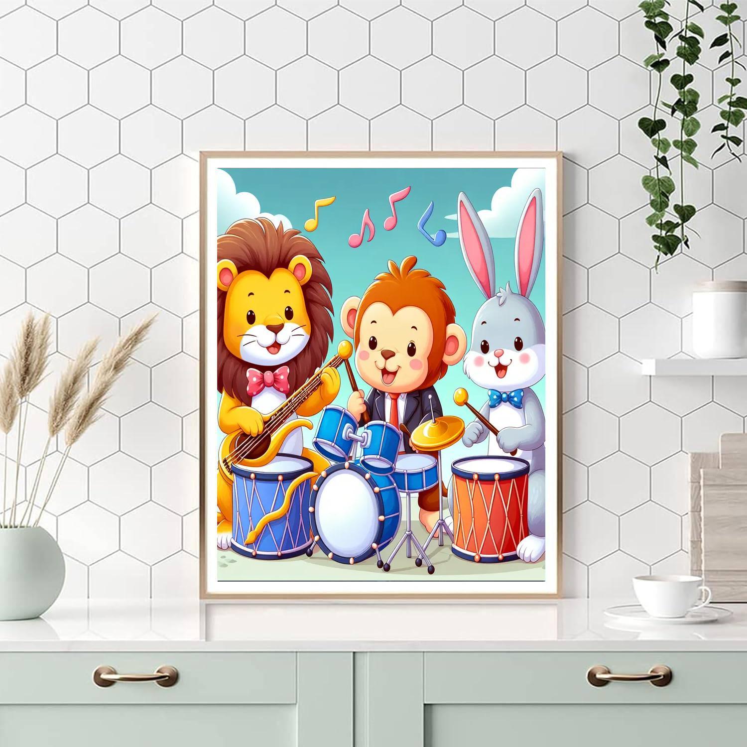 Animal Band Celebration Paint By Numbers Art