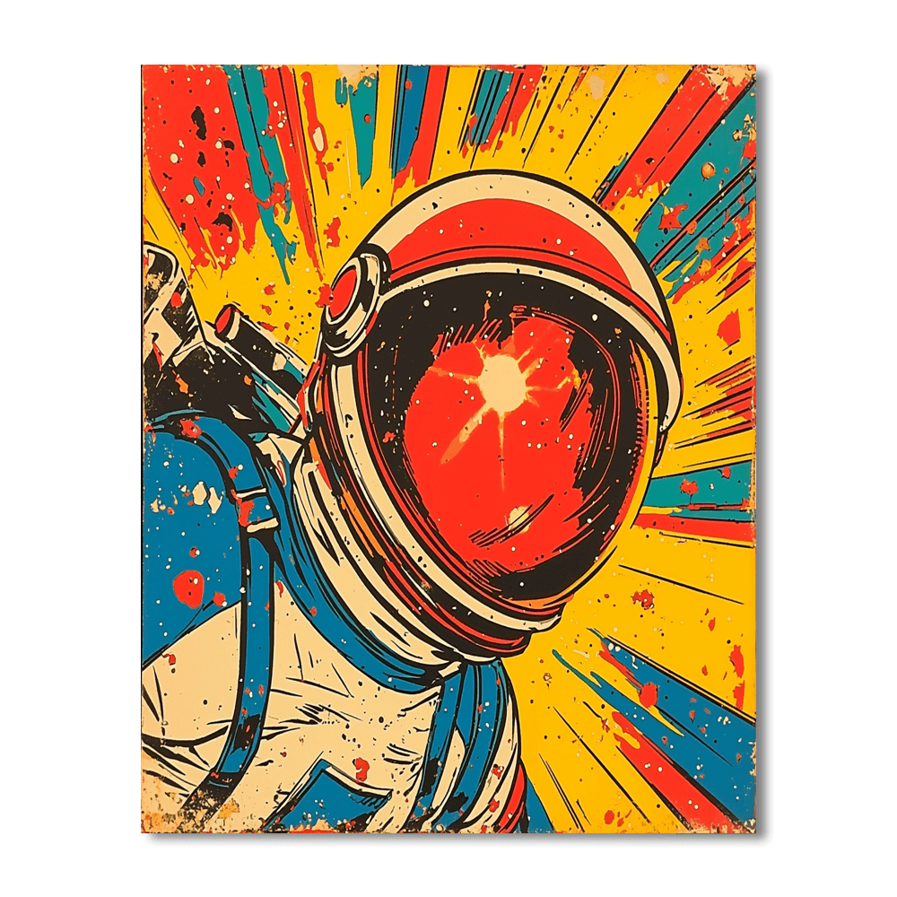 Roy Lichtenstein Inspired Lichtenstein's Astronaut Adventure  Paint By Numbers Art