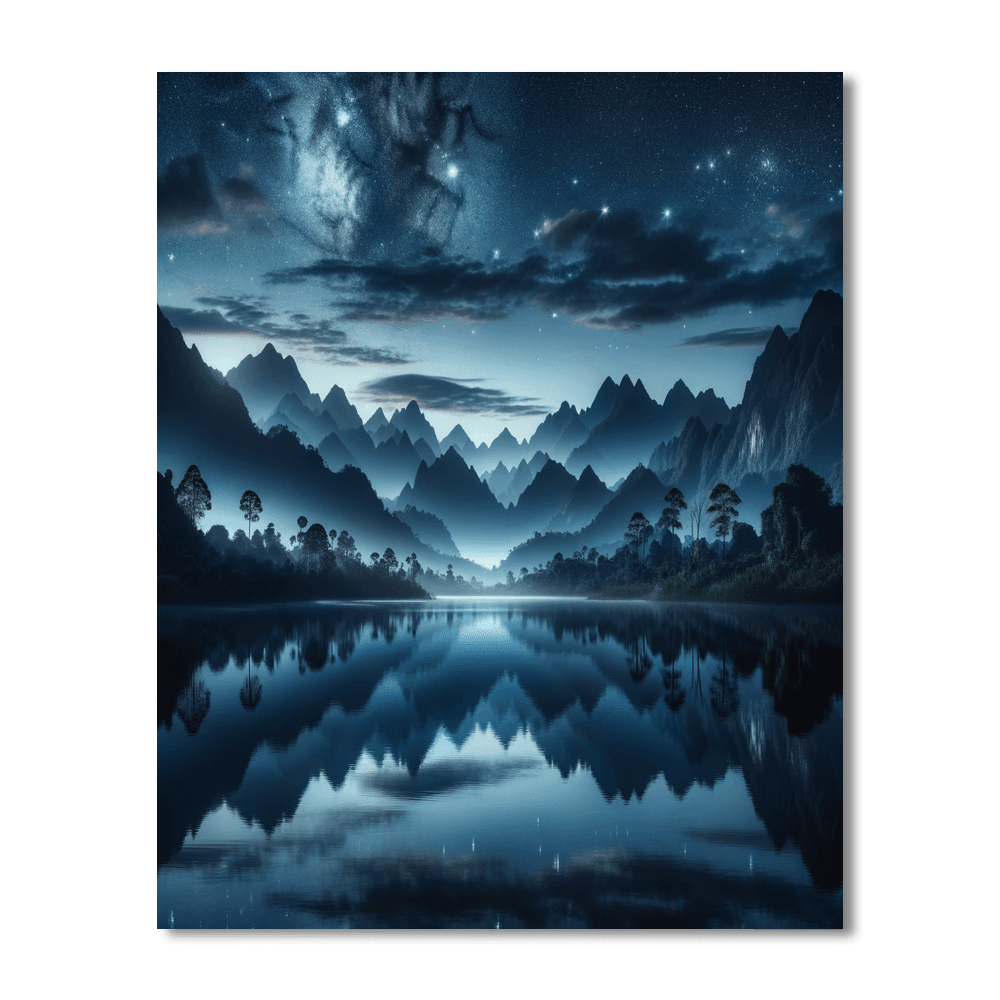 Starlit Mountain Reflections Paint By Number