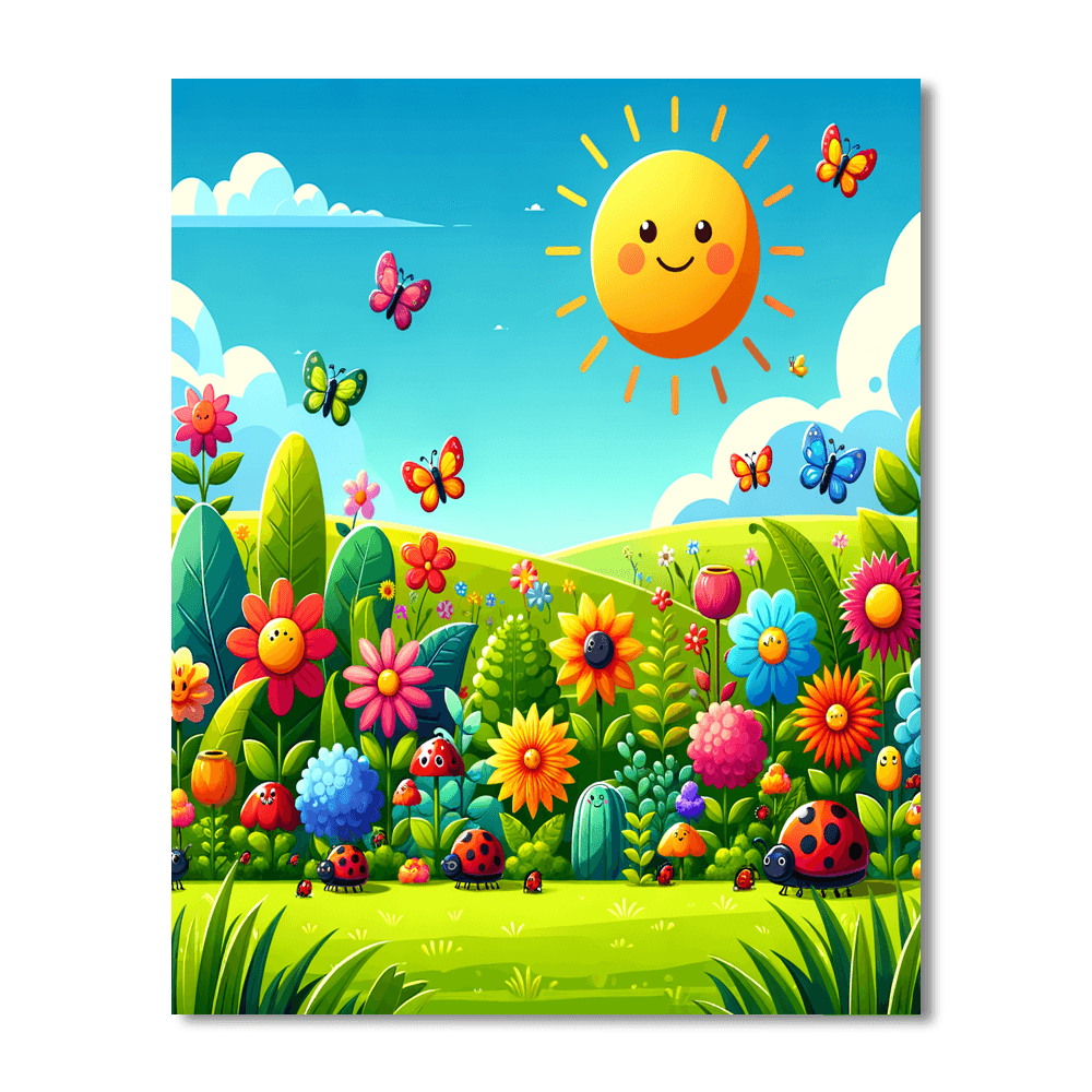 Lively Leafy Garden Paint By Numbers Art