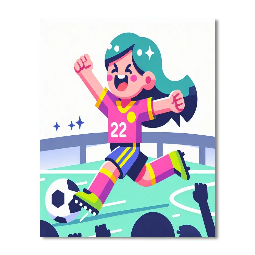 Energetic Football Player Numbered Painting Kits