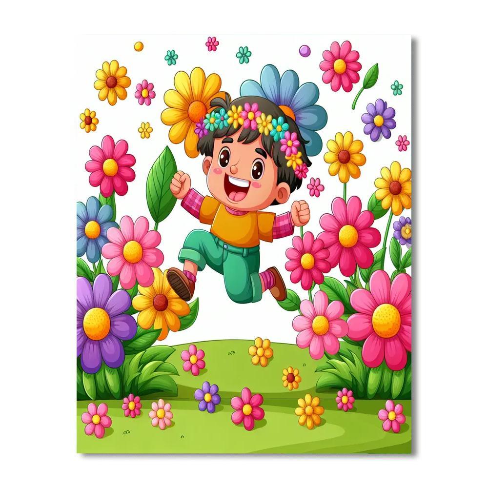 Bouncy Flower Child DIY Paint By Numbers