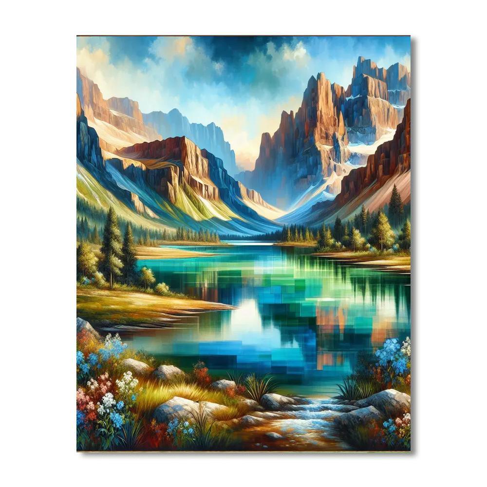 Majestic Rocky Mountains Numbered Painting Kits