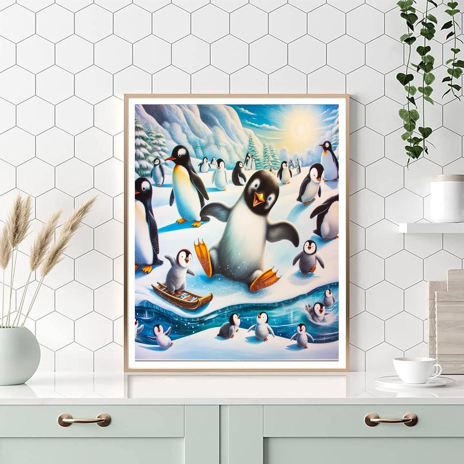 Playful Penguins Parade Paint By Color