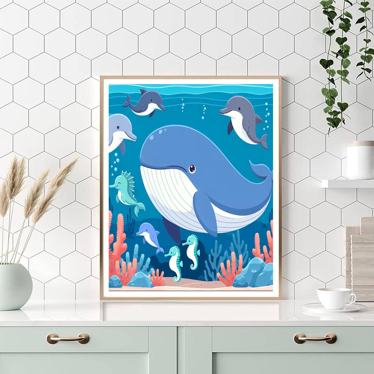 Whale's Ocean Tale DIY Paint By Numbers