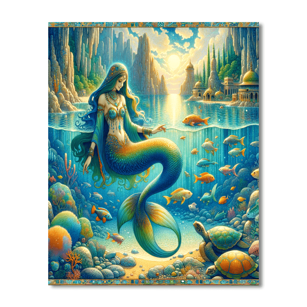 Fanciful Mermaid Cove Paint By Numbers Art