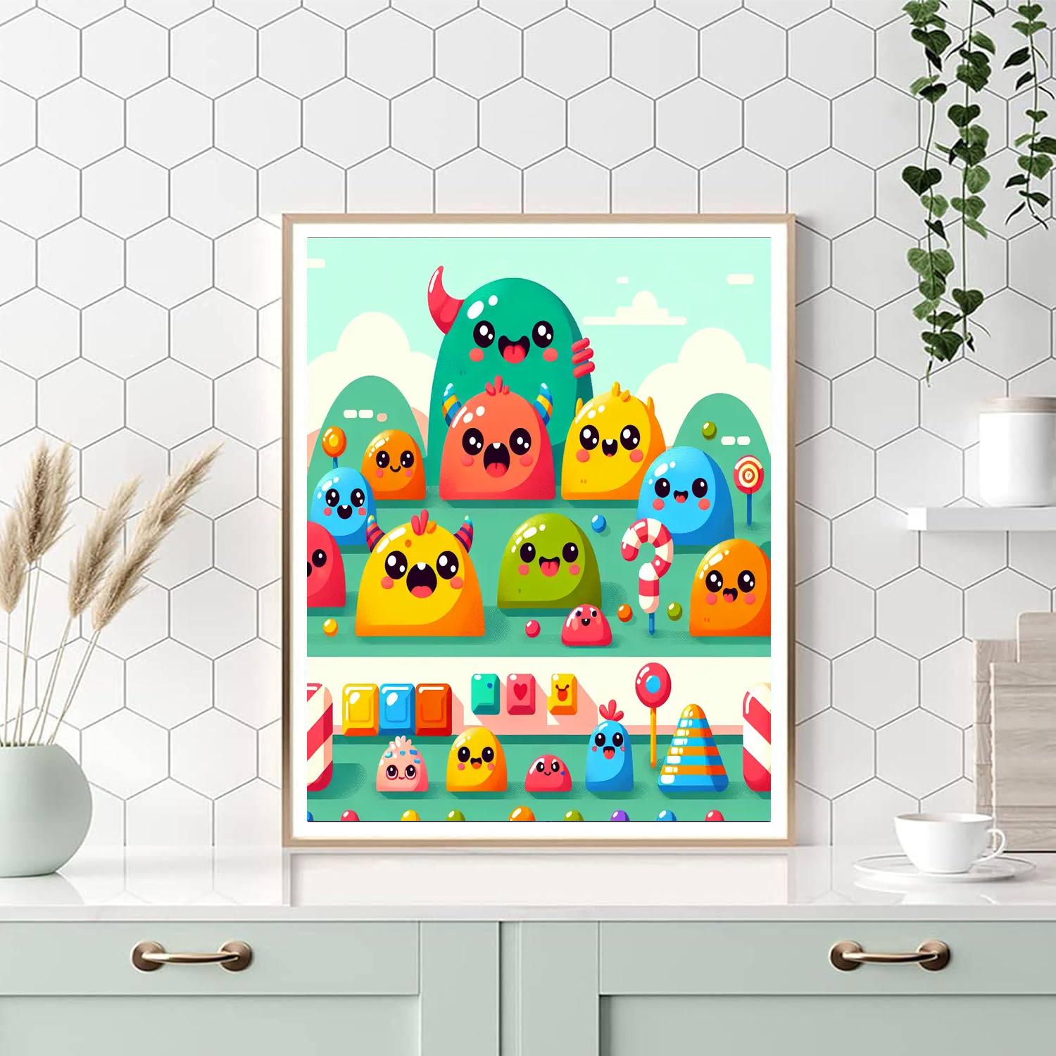 Funky Monster Mash-up Numbered Painting Kits