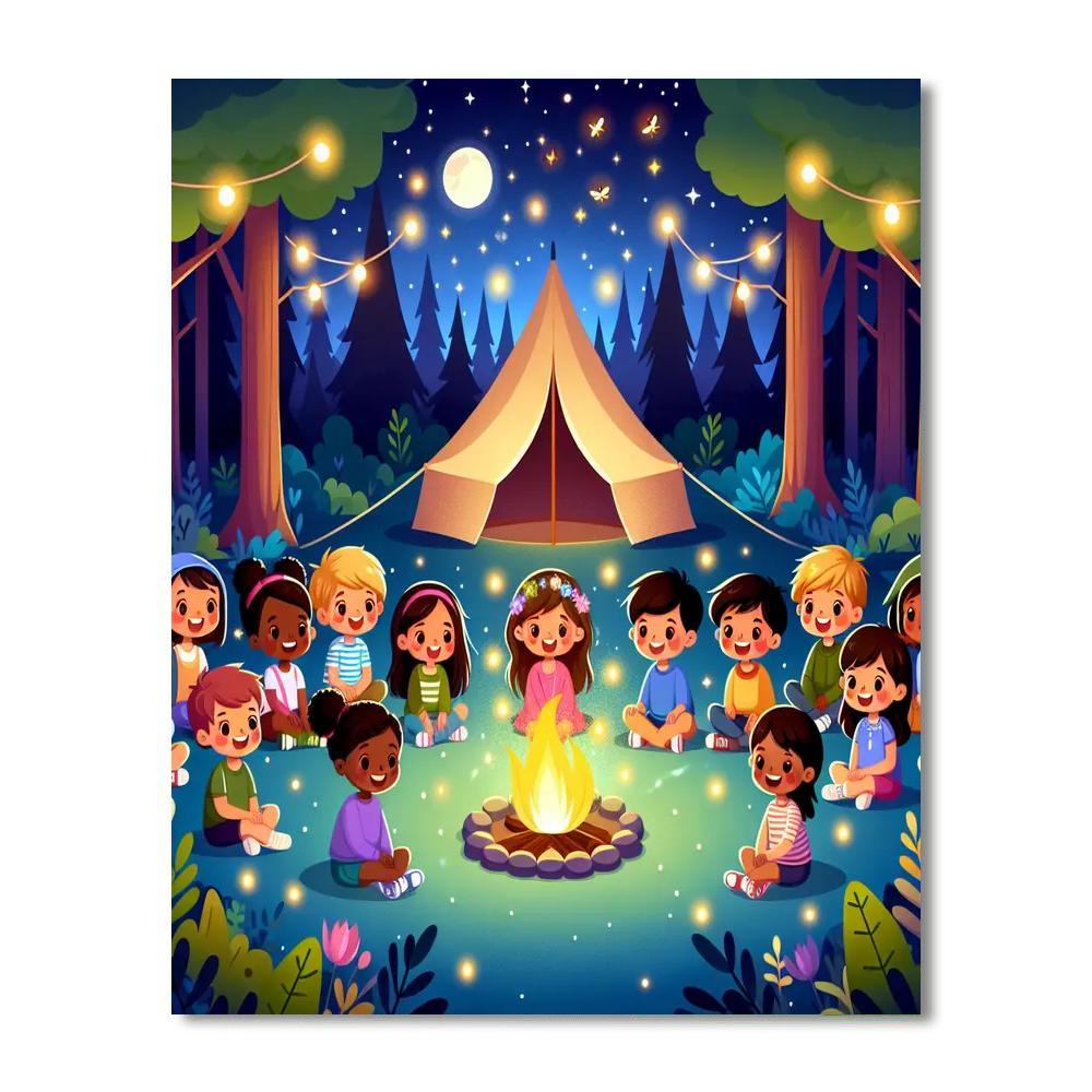 Camping In Enchanted Forest Paint By Color