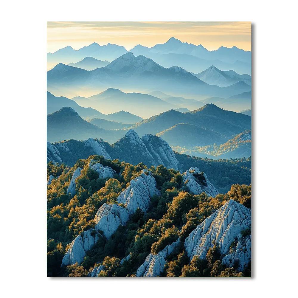 Michelangelo Inspired Serenity Of Timeless Peaks  Painting By Numbers Kit