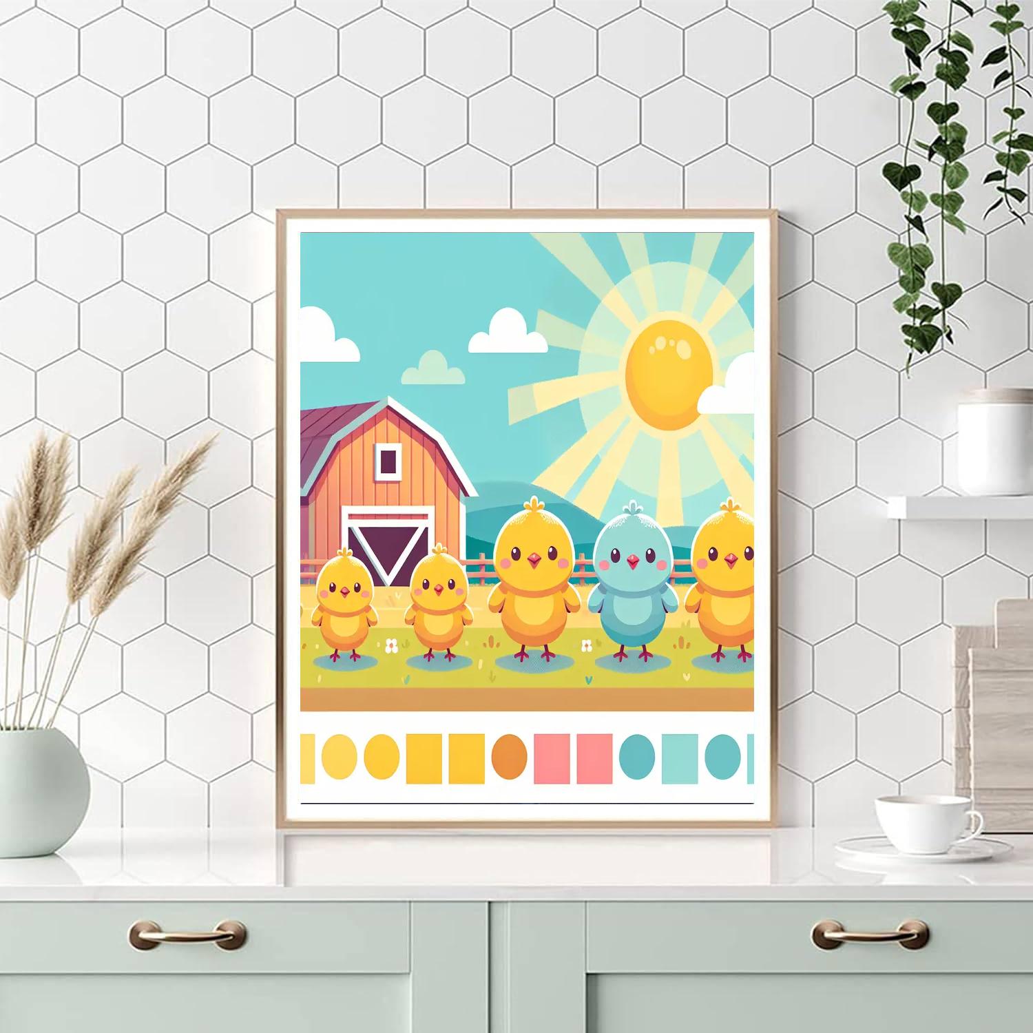 Cheery Chick Parade Painting By Numbers Kit