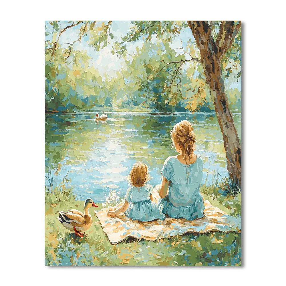 Picnic By The Lake Number Painting