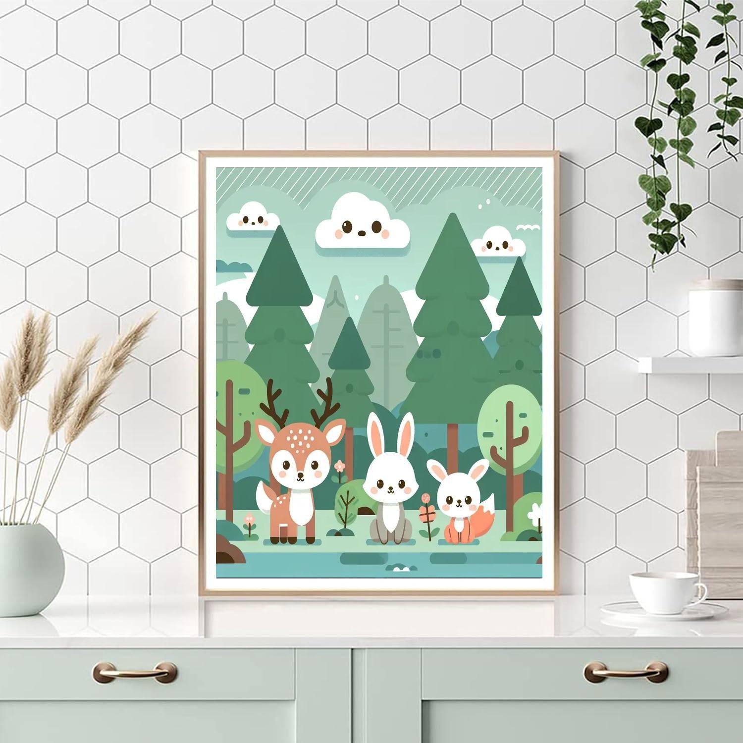 Woodland Animal Friends DIY Paint By Numbers
