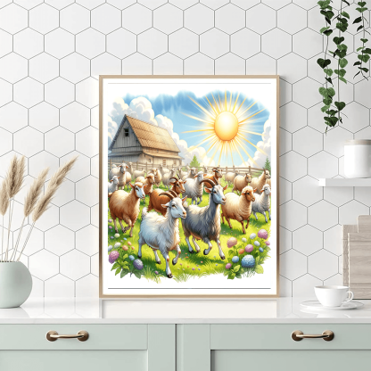 Frolicking Farm Animals Paint By Numbers