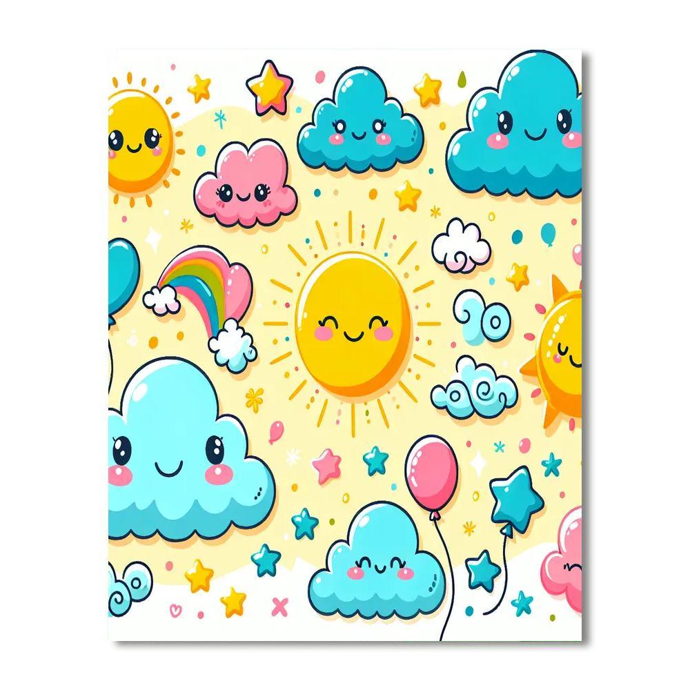 Doodles In The Sky Painting Number Kit