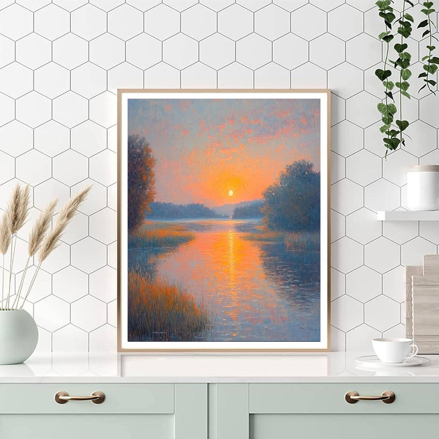 Claude Monet Inspired Monet's Evening Serenity  Numbered Painting Kits