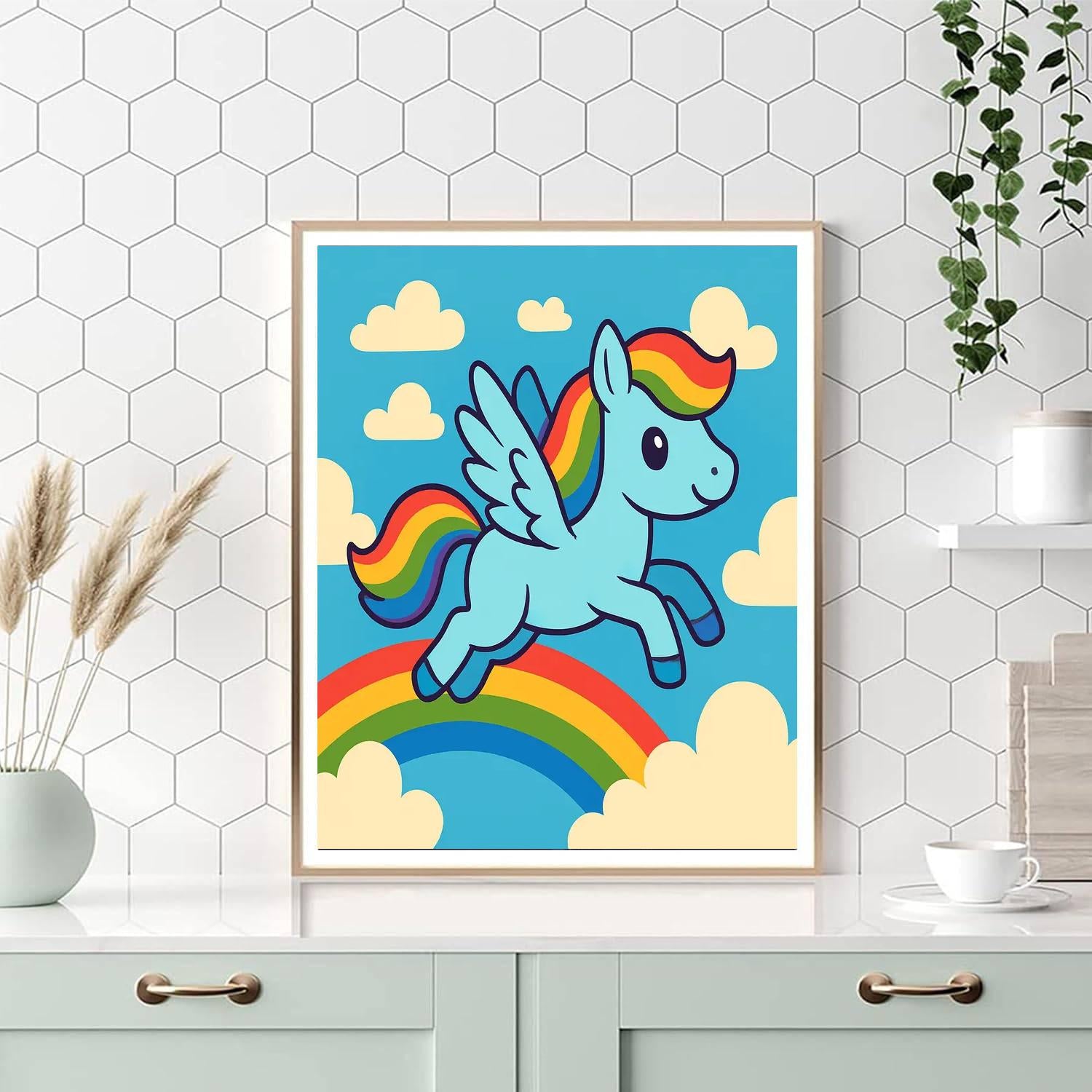 Rainbow Pegasus Flight DIY Paint By Numbers