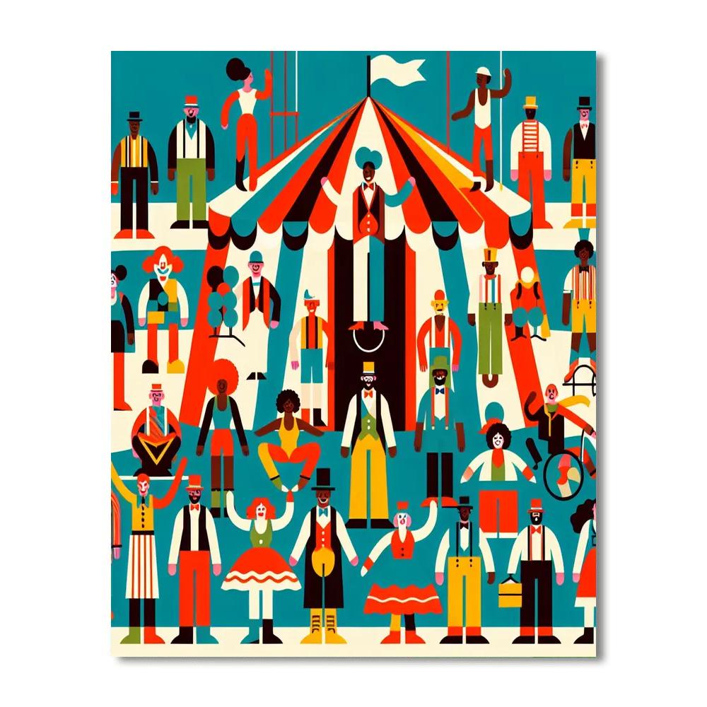 Whimsical Circus Carnival DIY Paint By Numbers