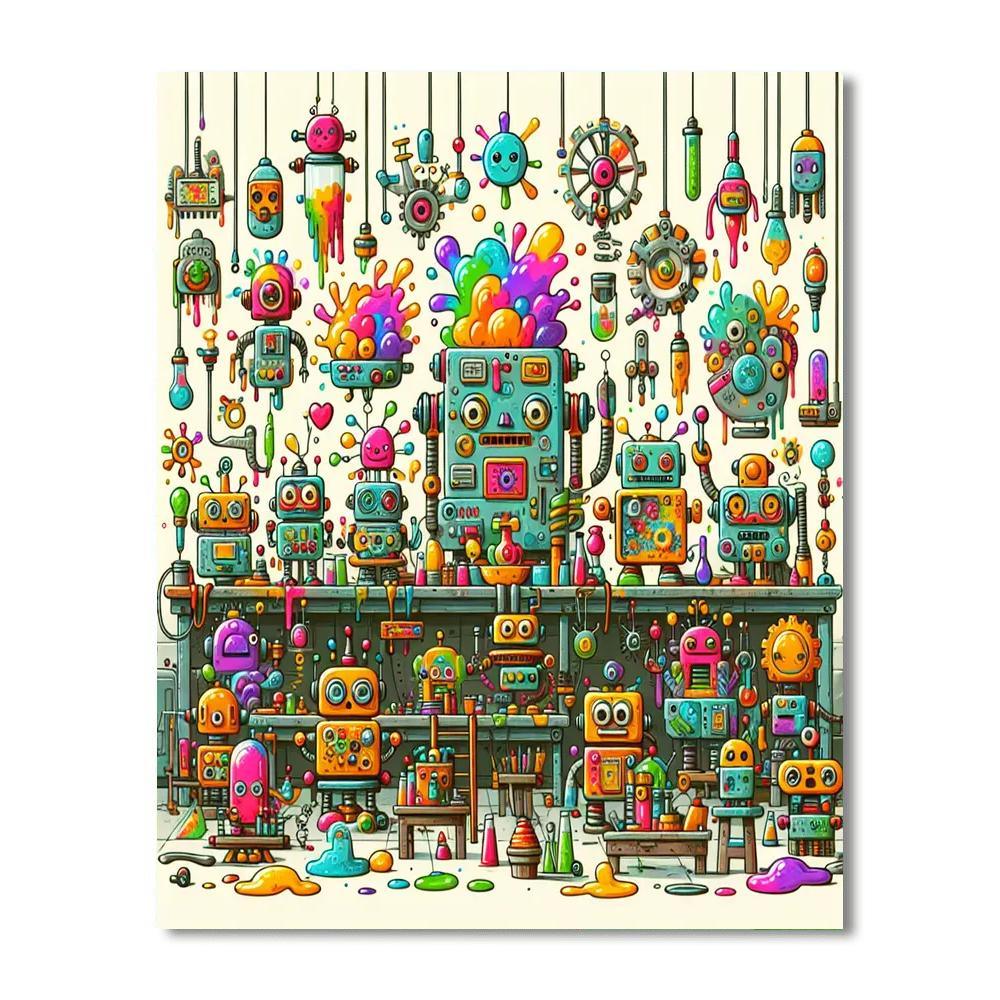 Silly Robot Workshop Paint By Numbers Kits