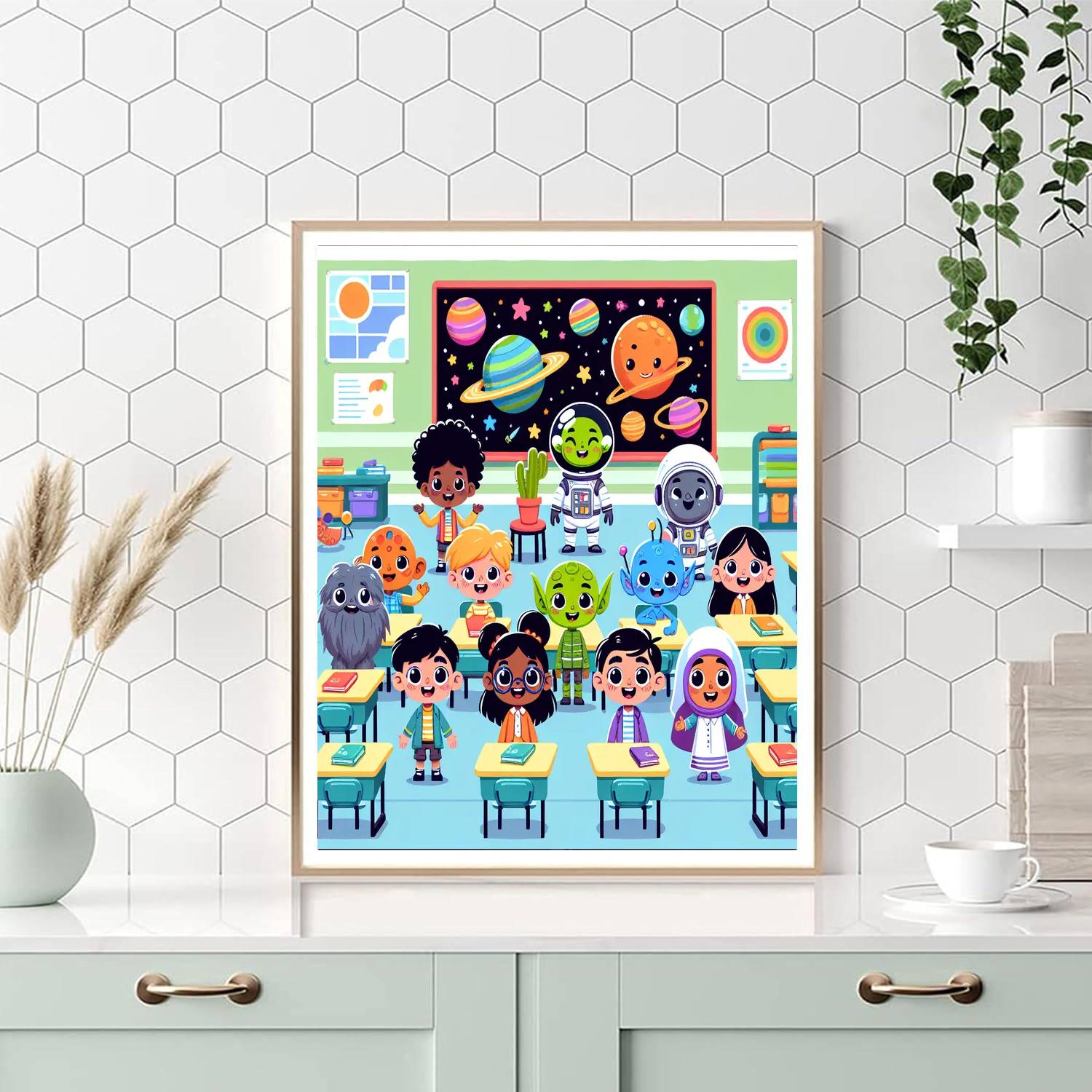 Alien Friend Academy DIY Paint By Numbers