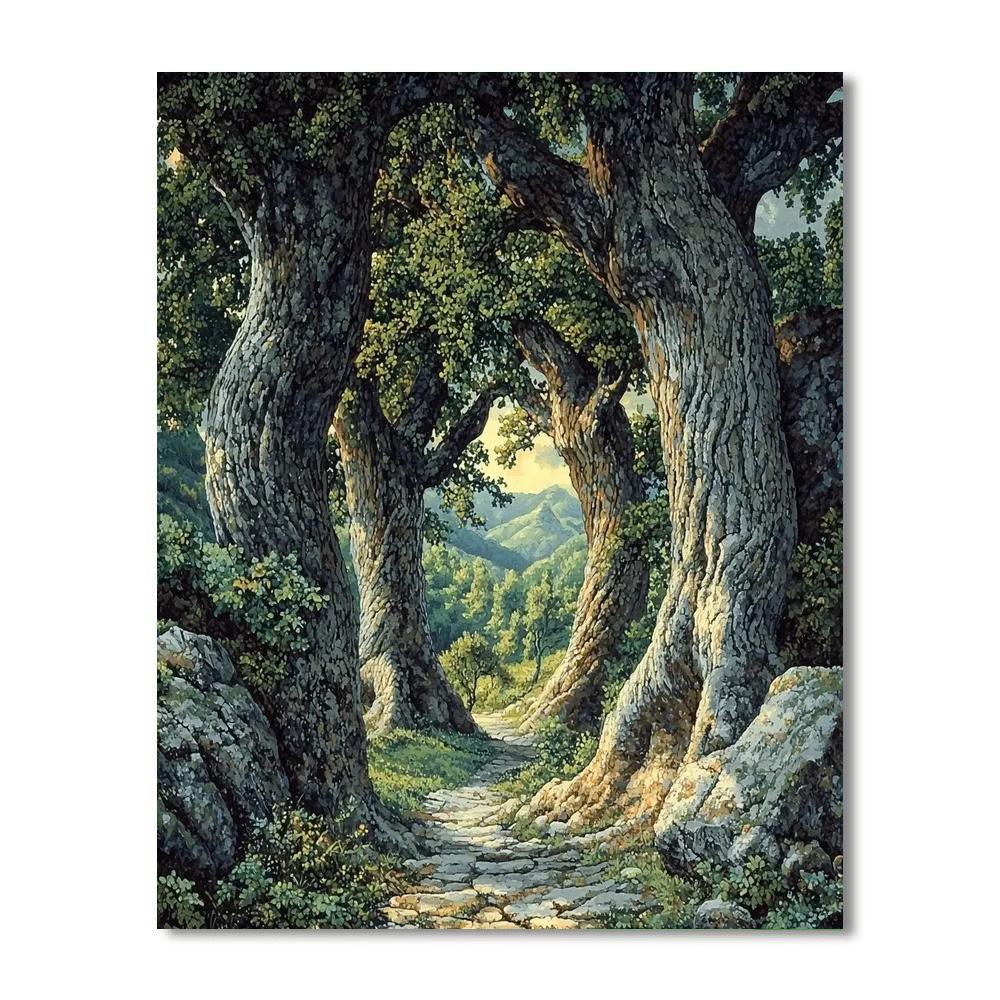 Michelangelo Inspired Mystic Forest Symphony  Painting By Numbers Kit