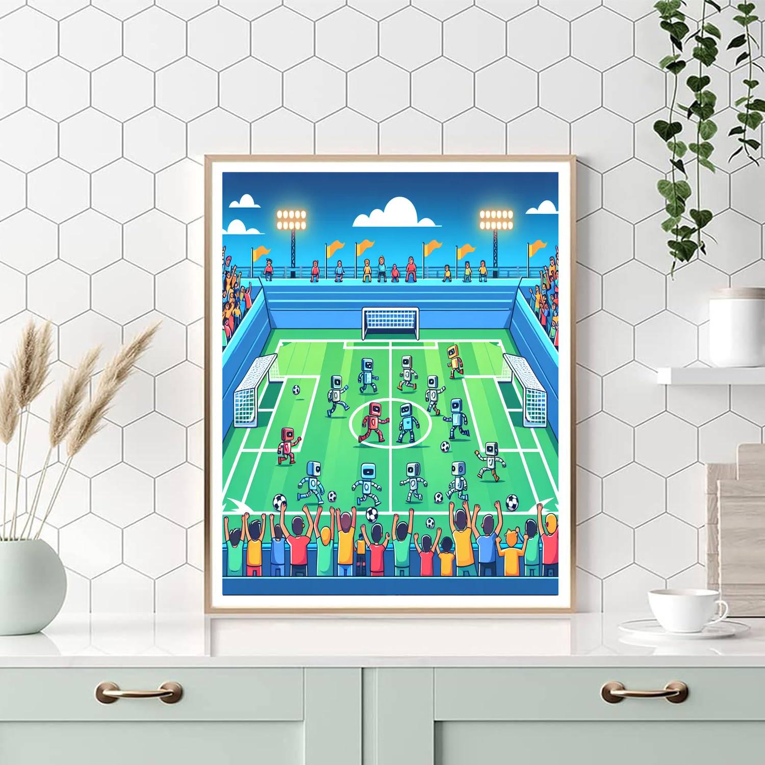 Robot Soccer Championship Number Painting