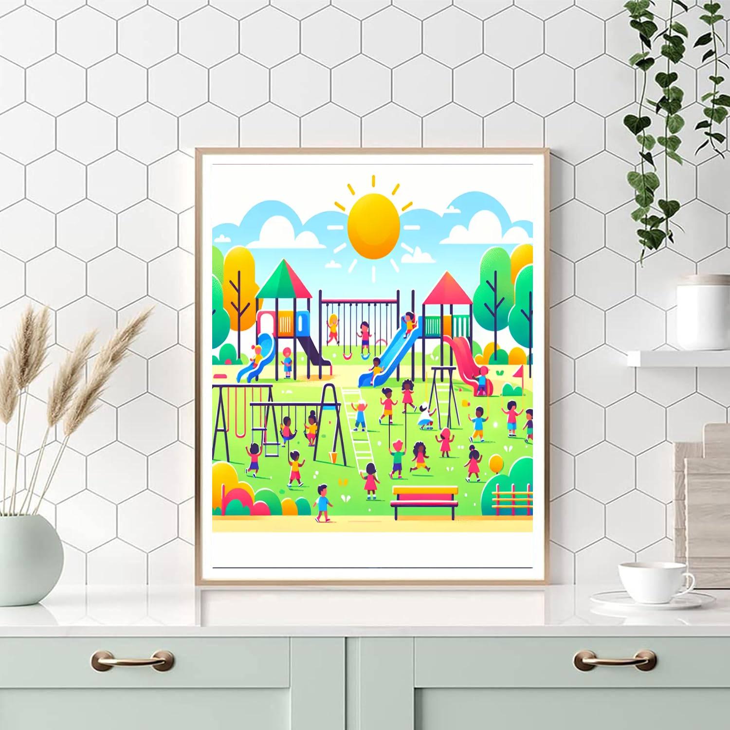 Jolly Jungle Gym Fun Paint By Numbers Art