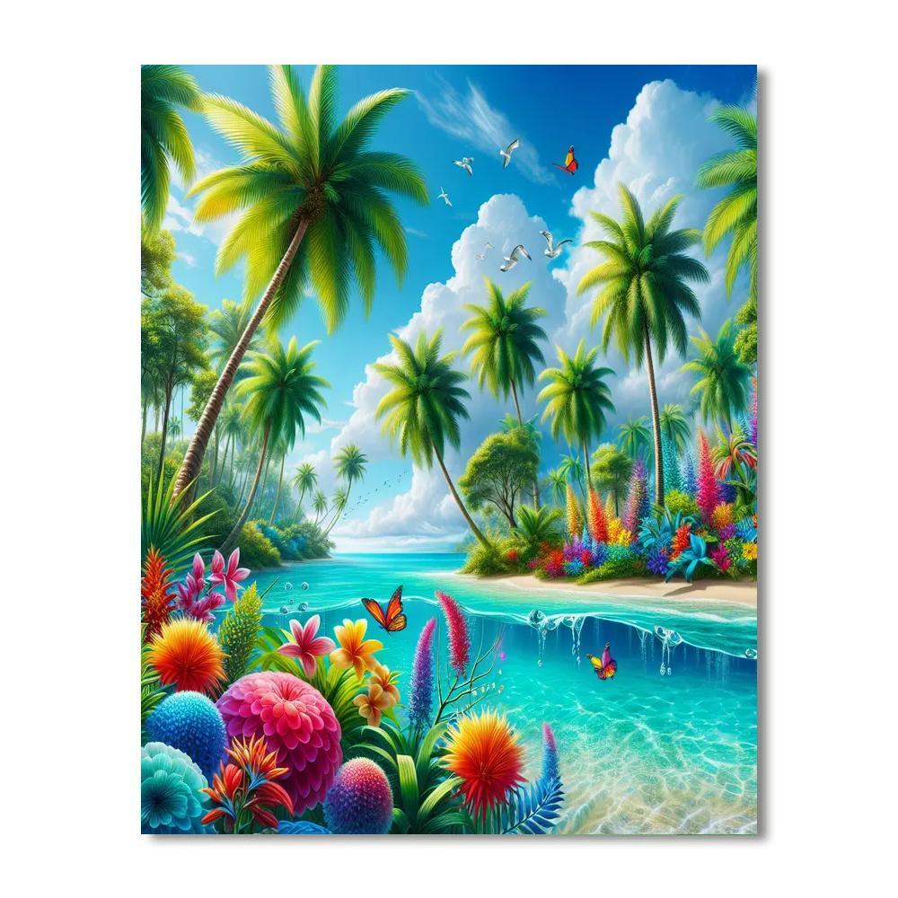 Vivid Tropical Paradise Paint By Numbers
