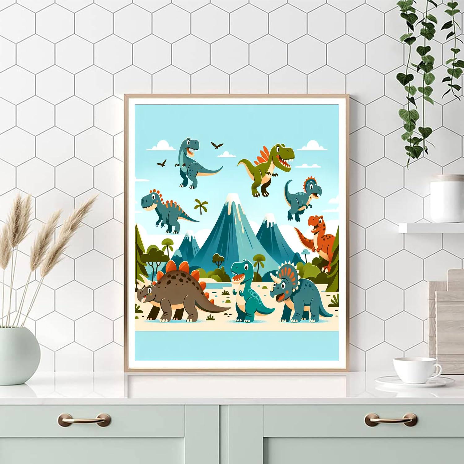 Incredible Dinosaur Expedition Paint By Numbers Art