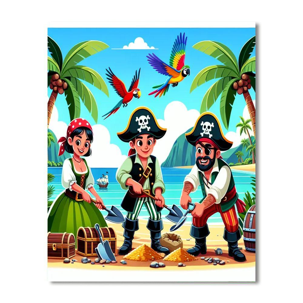 Pirate Island Treasure Painting By Numbers Kit