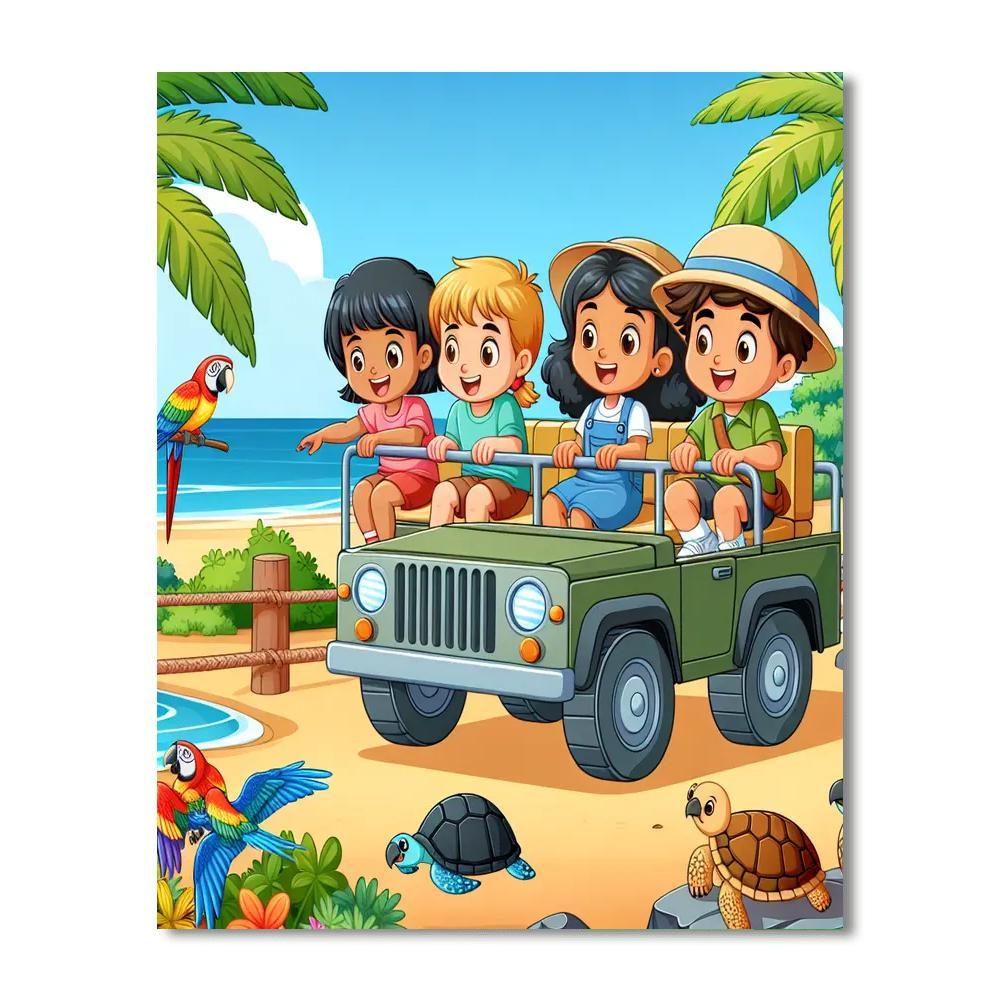 Tropical Island Safari Paint By Color