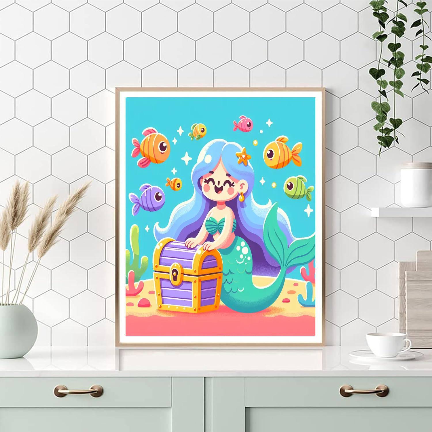Mermaid's Ocean Treasure Paint By Color