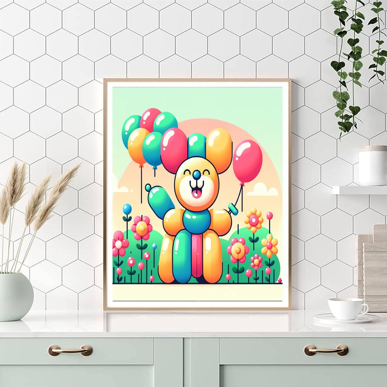 Happy Balloon Dog Numbered Painting Kits