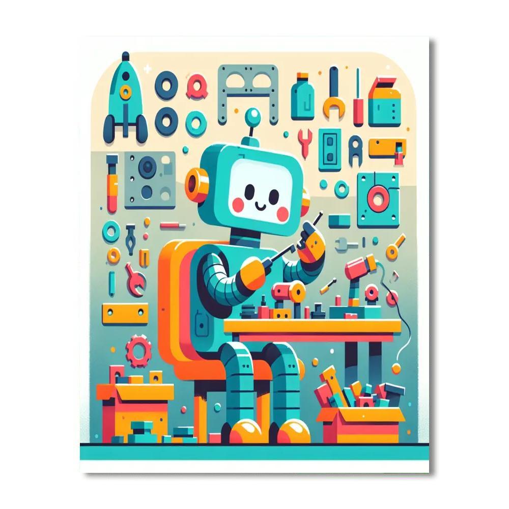 Friendly Robot's Workshop Paint By Number