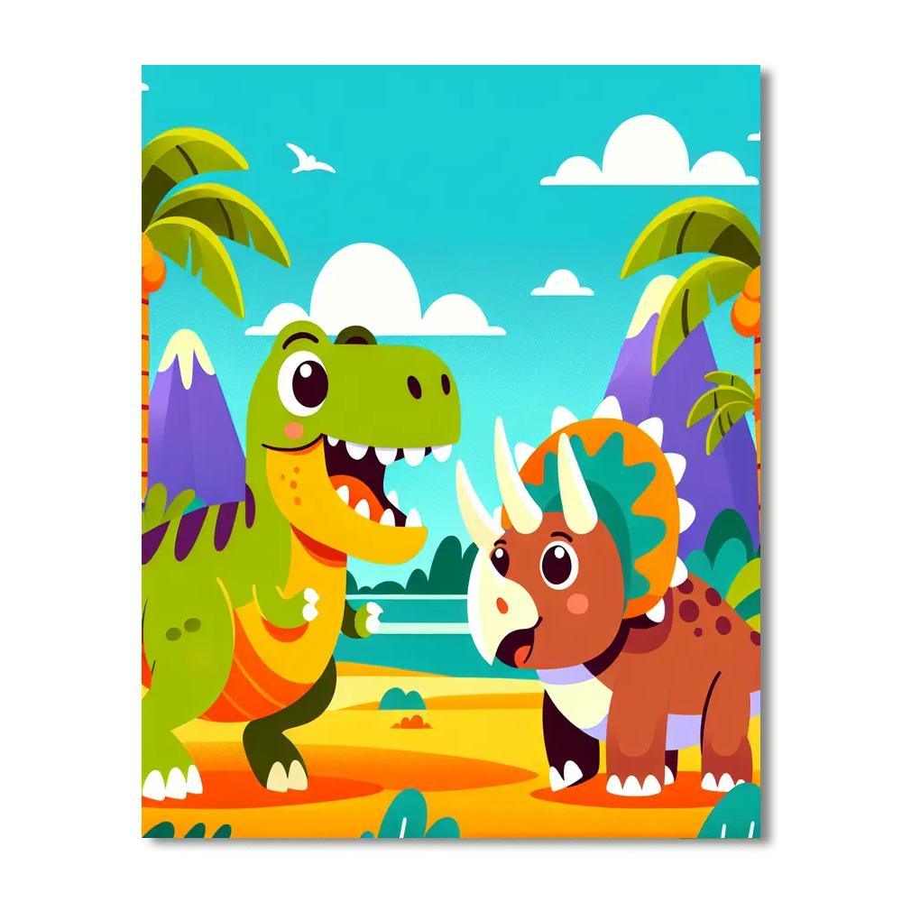 Dinosaur Jungle Expedition DIY Paint By Numbers