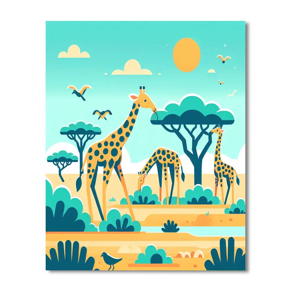 Gentle Giraffe Sanctuary Paint By Numbers