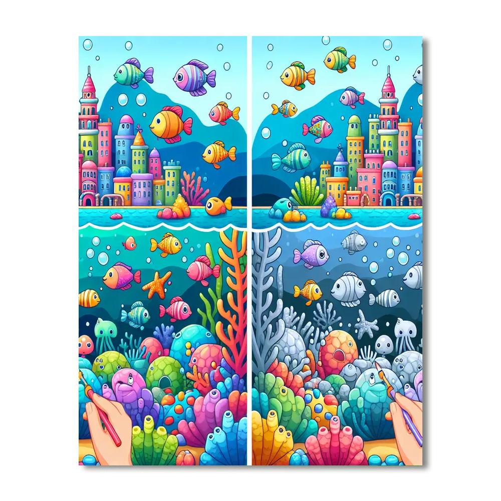 Friendly Underwater City Paint By Numbers Kits
