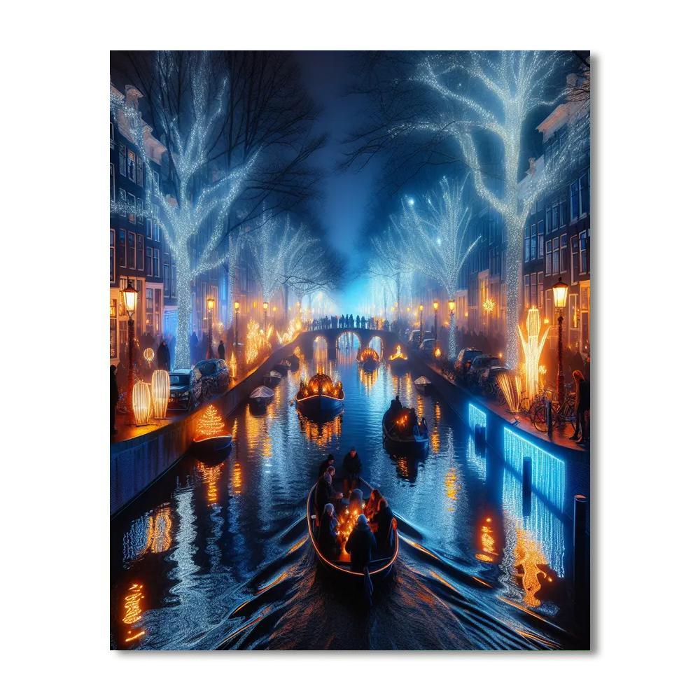 Amsterdam Light Festival - Amsterdam Painting By Numbers Kit